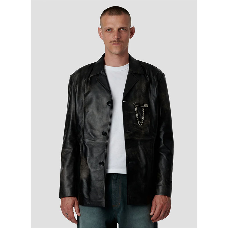 RASSVET(ラスベート)/ THIN LEATHER BLAZER -BLACK-