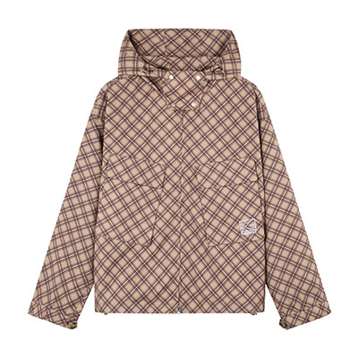 RASSVET(ラスベート)/ POLY TARTAN HOODED JACKET -BROWN-
