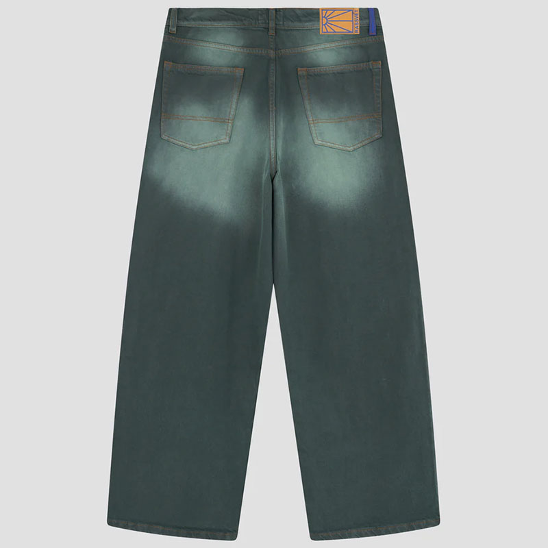 RASSVET(ラスベート)/ SUN DYED BAGGY DENIM PANTS -DARK GREEN-