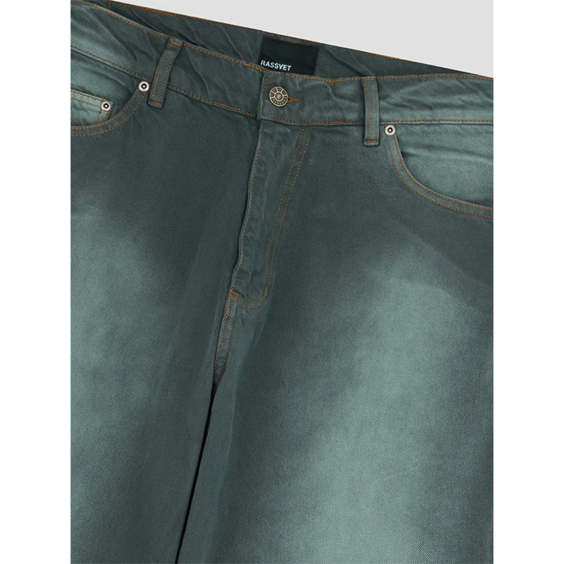 RASSVET(ラスベート)/ SUN DYED BAGGY DENIM PANTS -DARK GREEN-