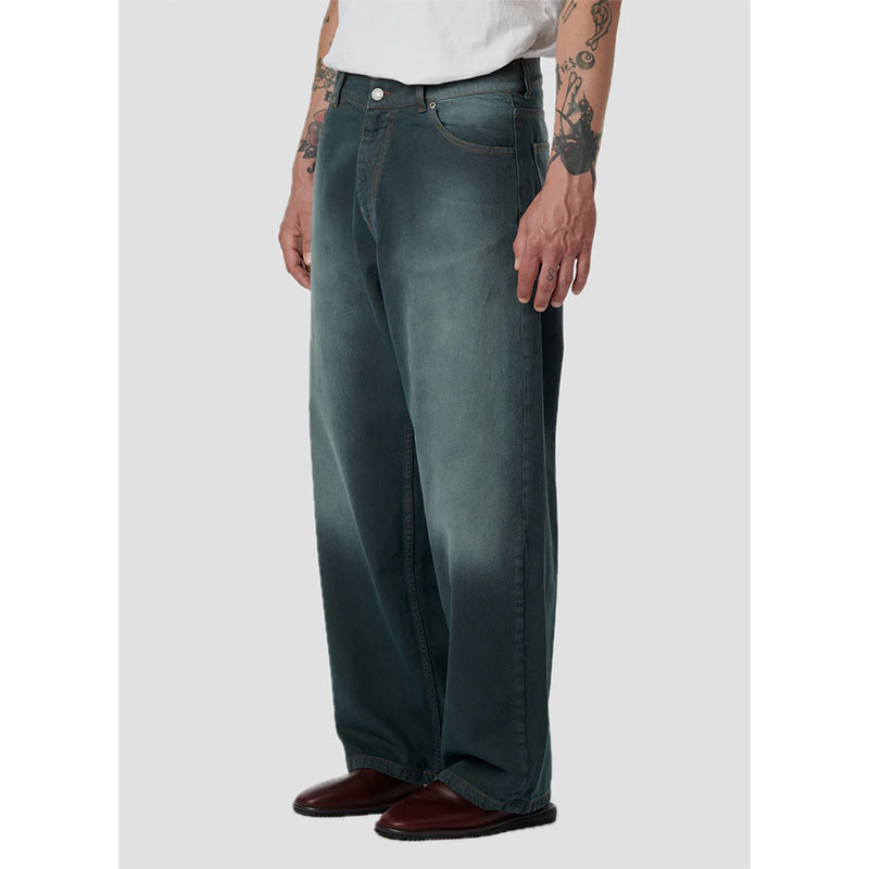 RASSVET(ラスベート)/ SUN DYED BAGGY DENIM PANTS -DARK GREEN-