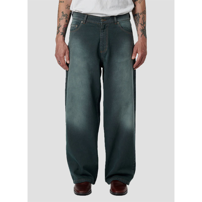 RASSVET(ラスベート)/ SUN DYED BAGGY DENIM PANTS -DARK GREEN-