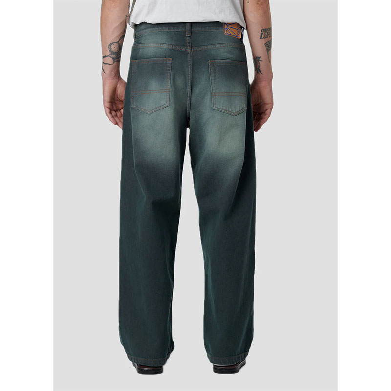 RASSVET(ラスベート)/ SUN DYED BAGGY DENIM PANTS -DARK GREEN-