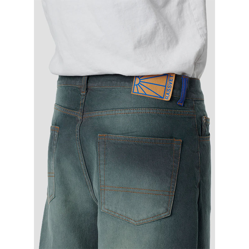 RASSVET(ラスベート)/ SUN DYED BAGGY DENIM PANTS -DARK GREEN-