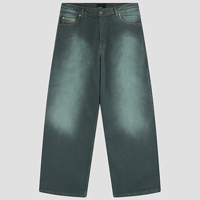 RASSVET(ラスベート)/ SUN DYED BAGGY DENIM PANTS -DARK GREEN-