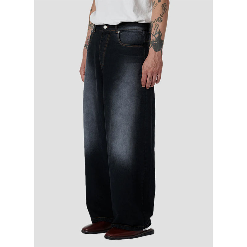RASSVET(ラスベート)/ SUN DYED EXTRA BAGGY DENIM PANTS -BLACK-