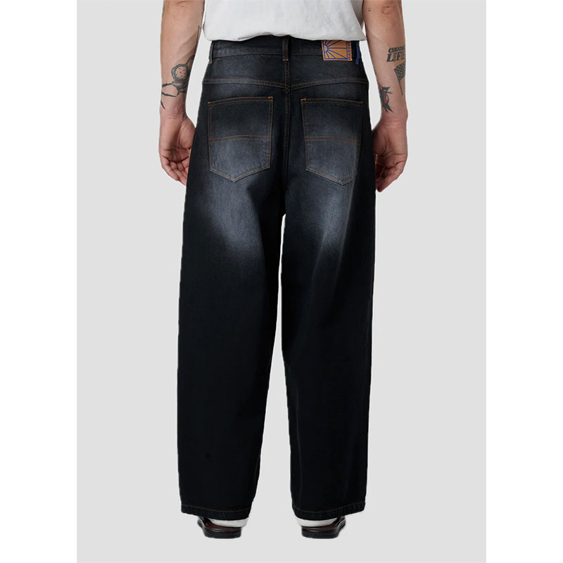 RASSVET(ラスベート)/ SUN DYED EXTRA BAGGY DENIM PANTS -BLACK-