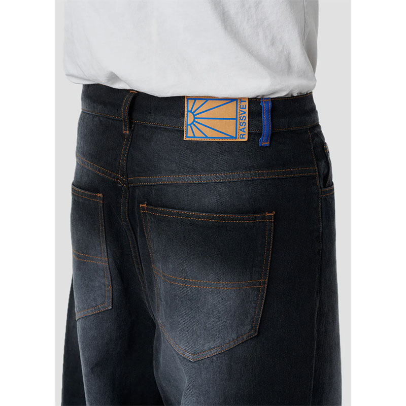 RASSVET(ラスベート)/ SUN DYED EXTRA BAGGY DENIM PANTS -BLACK-