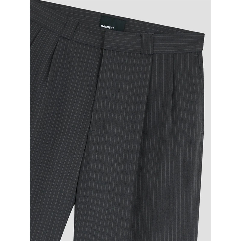 RASSVET(ラスベート)/ PIN STRIPE SLACKER CHINO PANTS -DARK GREEN-