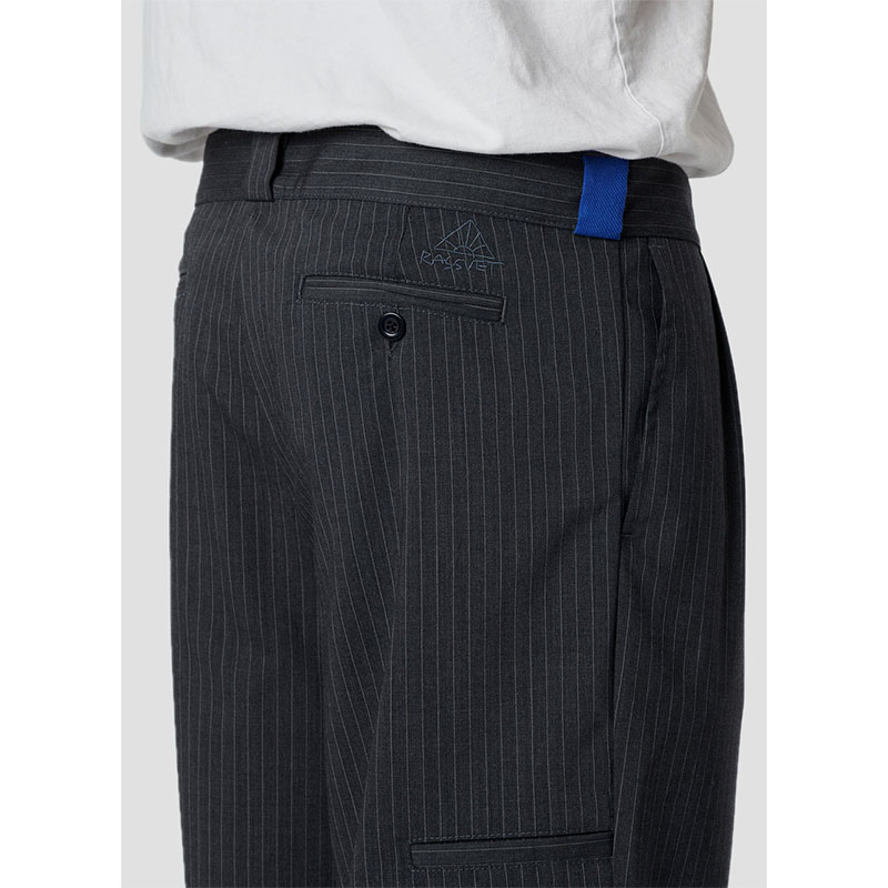 RASSVET(ラスベート)/ PIN STRIPE SLACKER CHINO PANTS -DARK GREEN-