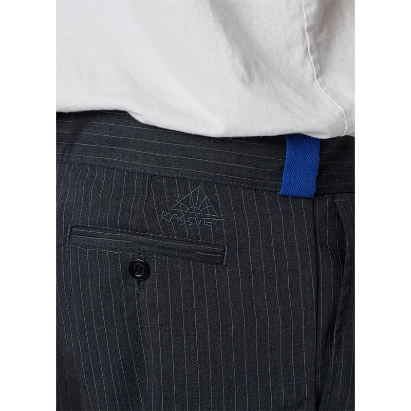 RASSVET(ラスベート)/ PIN STRIPE SLACKER CHINO PANTS -DARK GREEN-