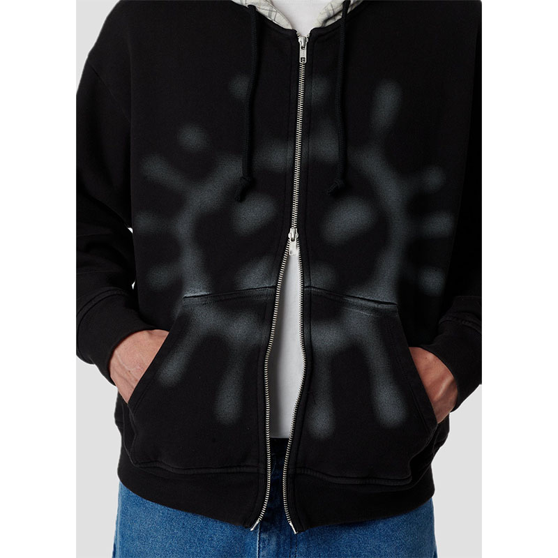 RASSVET(ラスベート)/ SUN GADED ZIP HOODIE -BLACK-