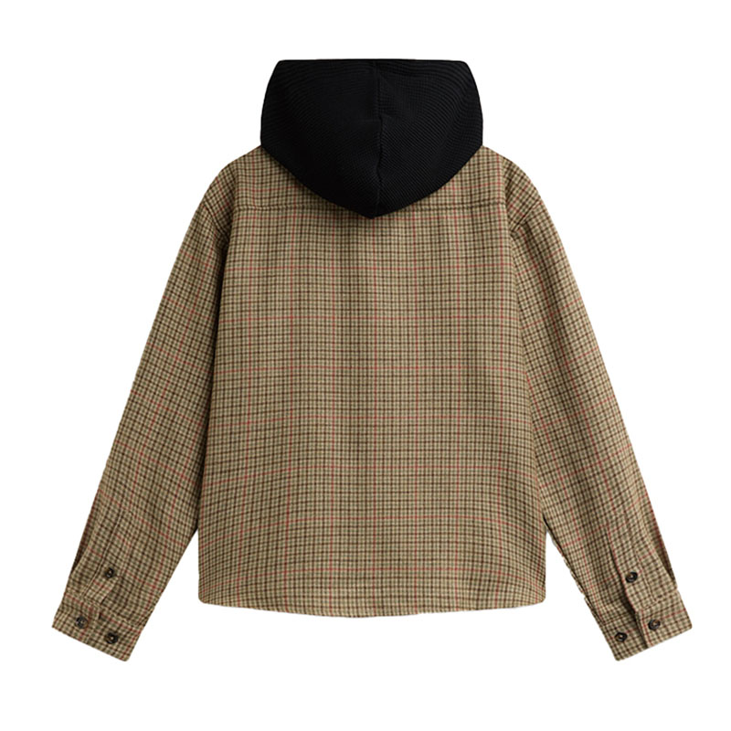 RASSVET(ラスベート)/ HOODED WOOL COMBO OVERSHIRT -BROWN-
