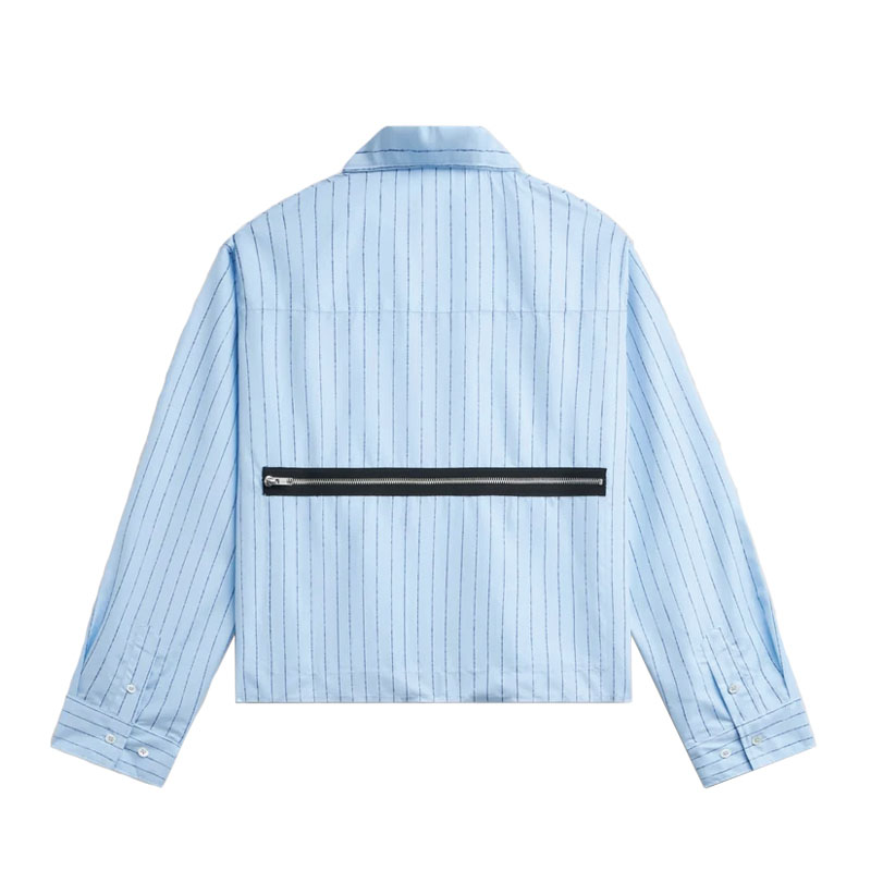 RASSVET(ラスベート)/ STRIPE LOOSE ZIP SHIRT -BLUE-