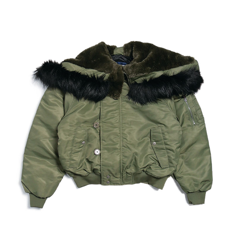 RASSVET(ラスベート)/ HOODED N-2B BOMBER JACKET -GREEN-