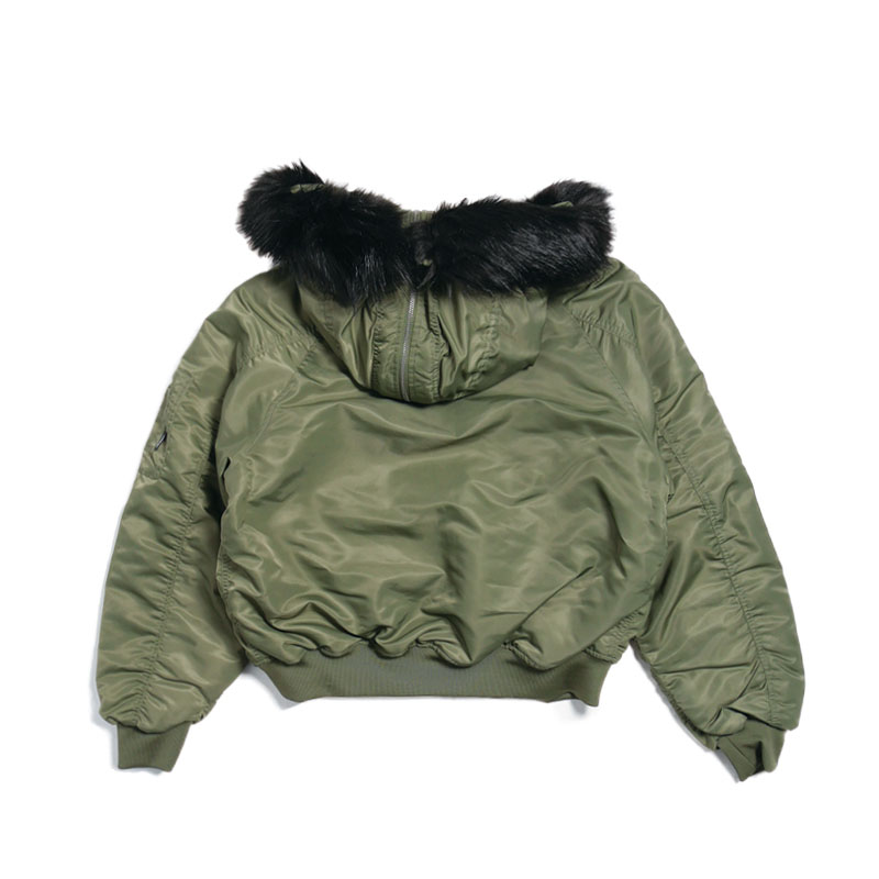 RASSVET(ラスベート)/ HOODED N-2B BOMBER JACKET -GREEN-