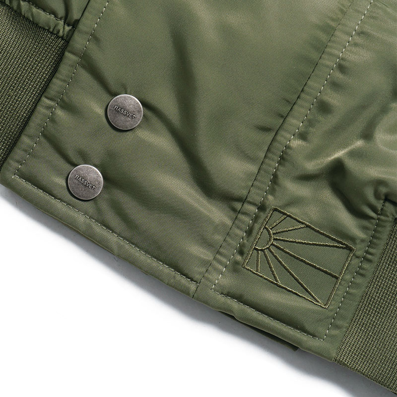 RASSVET(ラスベート)/ HOODED N-2B BOMBER JACKET -GREEN-