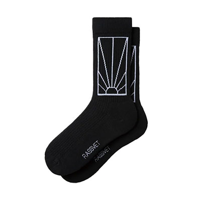 RASSVET(ラスベート)/ LOGO SOCKS -BLACK-