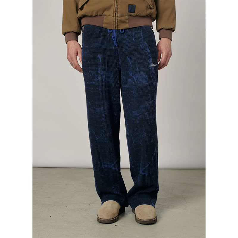 RASSVET(ラスベート)/ CONCEALED WASHED WAFFLE THERMAL PANTS -BLUE-
