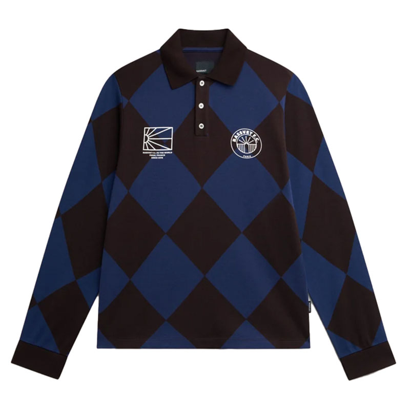 RASSVET(ラスベート)/ JACQUARD LS FOOTBALL JERSEY -BLUE-