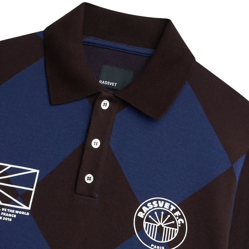 RASSVET(ラスベート)/ JACQUARD LS FOOTBALL JERSEY -BLUE-