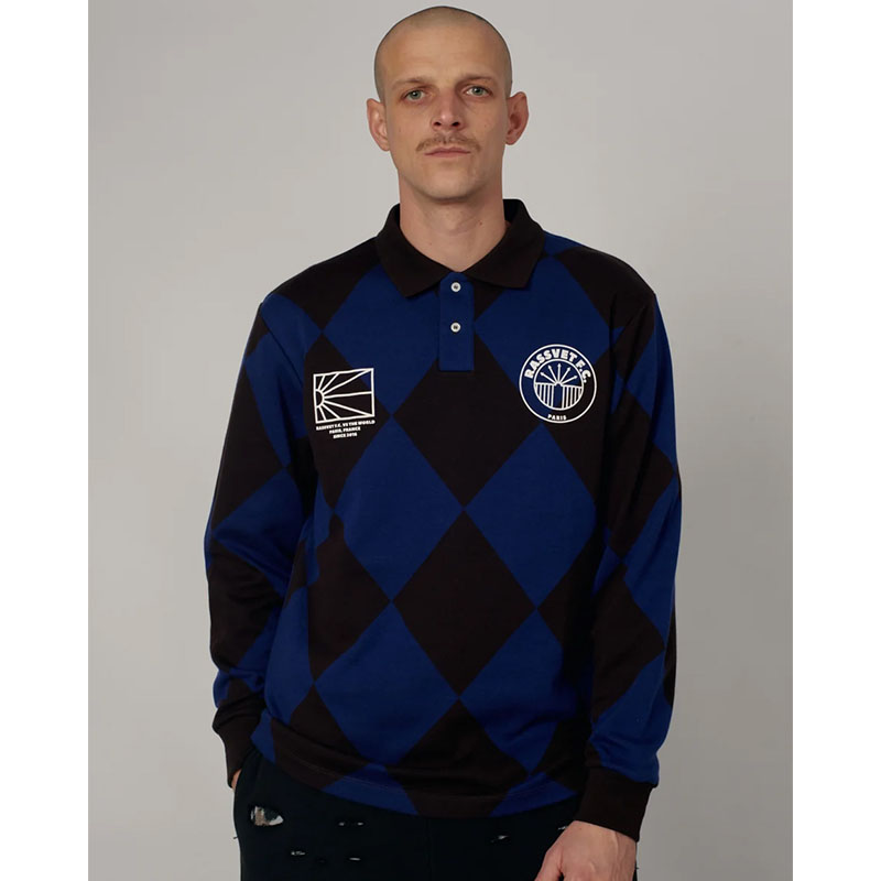 RASSVET(ラスベート)/ JACQUARD LS FOOTBALL JERSEY -BLUE-