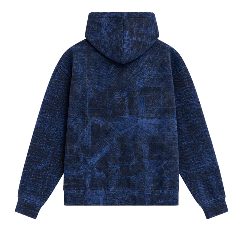 RASSVET(ラスベート)/ CONCEALED WASHED WAFFLE THERMAL ZIP HOODIE -BLUE-