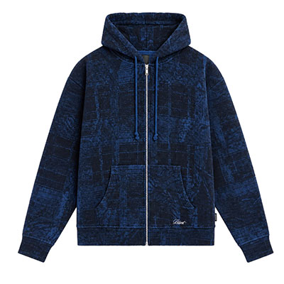 RASSVET(ラスベート)/ CONCEALED WASHED WAFFLE THERMAL ZIP HOODIE -BLUE-