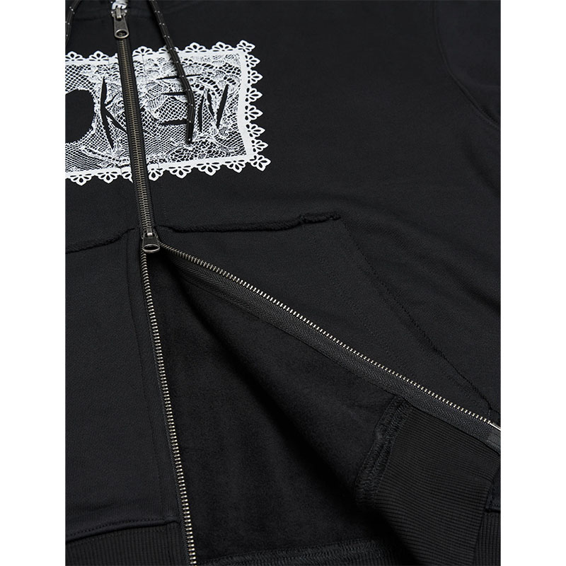 TOKEN(トークン)/ SLICED ZIP HOODIE -BLACK-