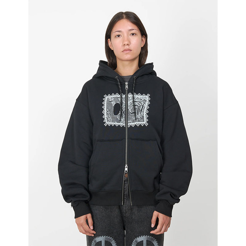 TOKEN(トークン)/ SLICED ZIP HOODIE -BLACK-