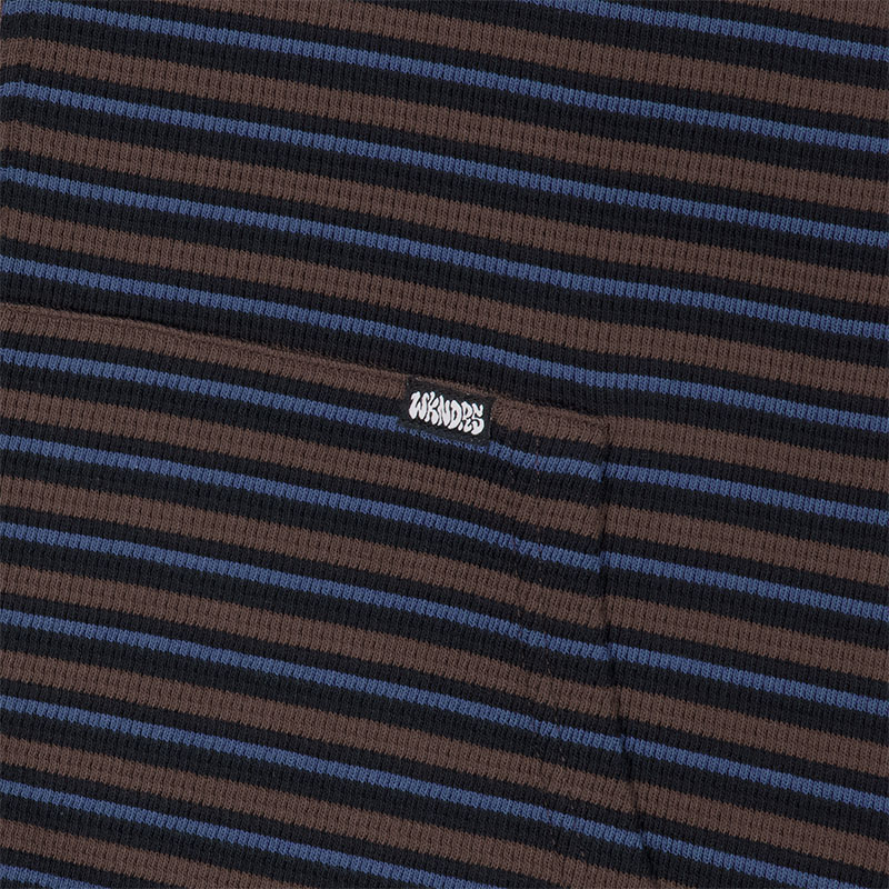 WKNDRS(ウィーケンダーズ)/ WAFFLE STRIPE ZIP-UP HOODIE -BROWN-