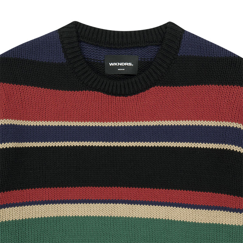 WKNDRS(ウィーケンダーズ)/ MULTI STRIPE KNIT -BLACK-