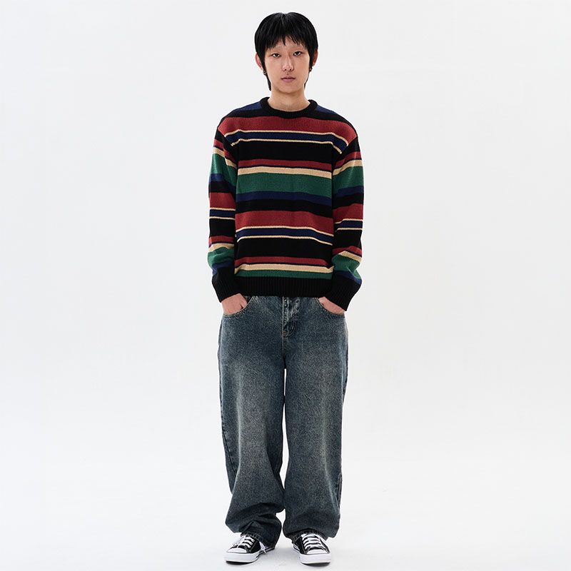 WKNDRS(ウィーケンダーズ)/ MULTI STRIPE KNIT -BLACK-