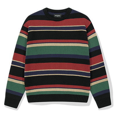 WKNDRS(ウィーケンダーズ)/ MULTI STRIPE KNIT -BLACK-