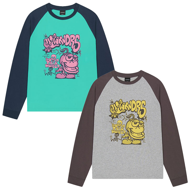 WKNDRS(ウィーケンダーズ)/ BOMB RAGLAN LS T-SHIRT -2.COLOR-