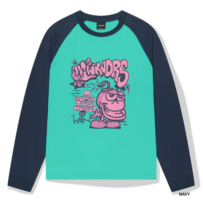WKNDRS(ウィーケンダーズ)/ BOMB RAGLAN LS T-SHIRT -2.COLOR-