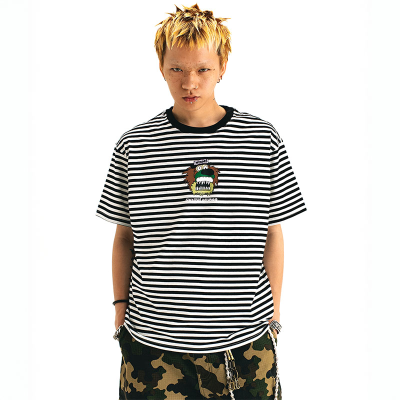 WKNDRS(ウィーケンダーズ)/ DULLY STRIPED T-SHIRT -2.COLOR-