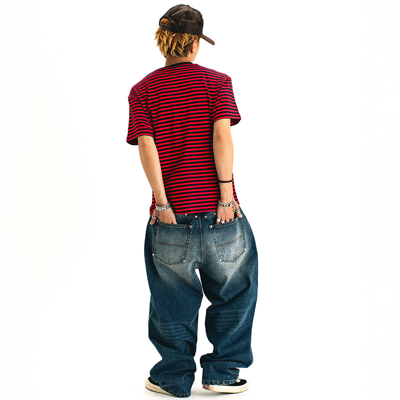 WKNDRS(ウィーケンダーズ)/ DULLY STUDDED DENIM PANTS -2.COLOR-