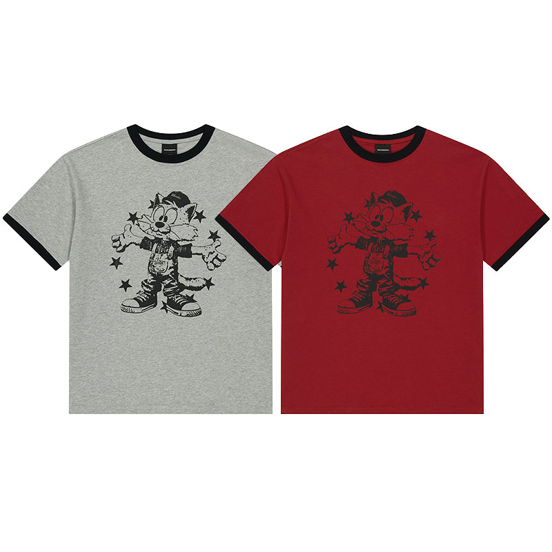 WKNDRS(ウィーケンダーズ)/ CAT RINGER T-SHIRT -2.COLOR-