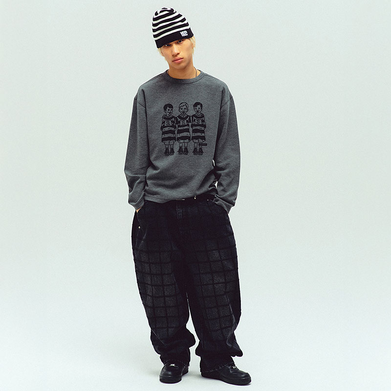 WKNDRS(ウィーケンダーズ)/ ZIGZAG STITCHED DENIM PANTS -GREY-