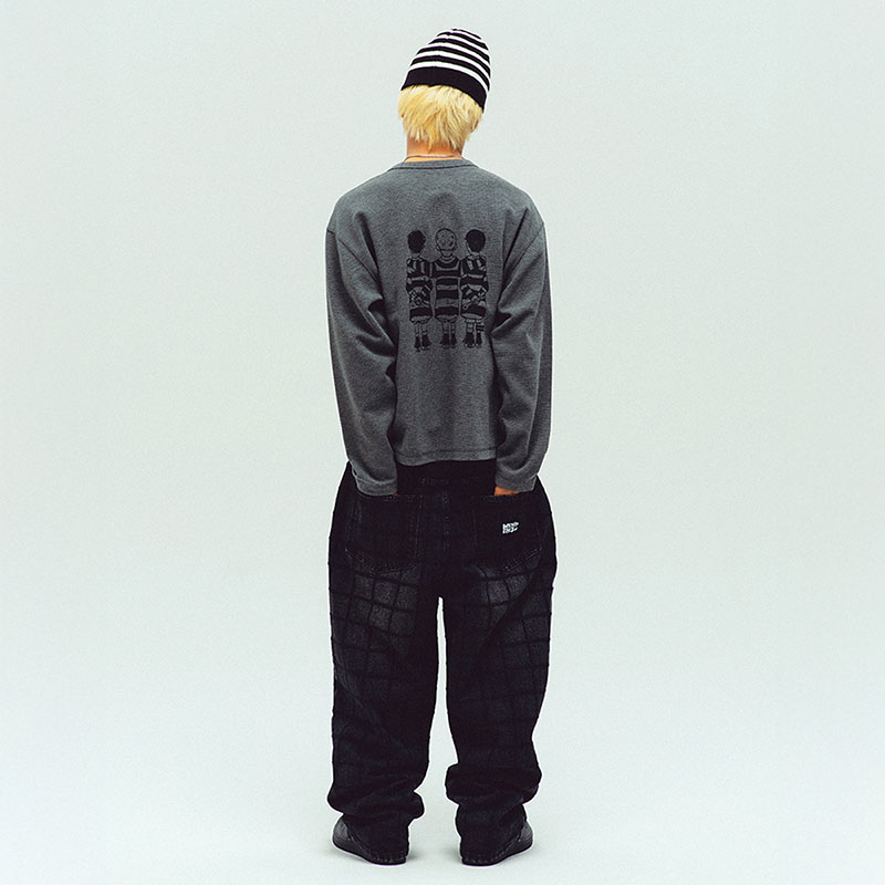 WKNDRS(ウィーケンダーズ)/ ZIGZAG STITCHED DENIM PANTS -GREY-