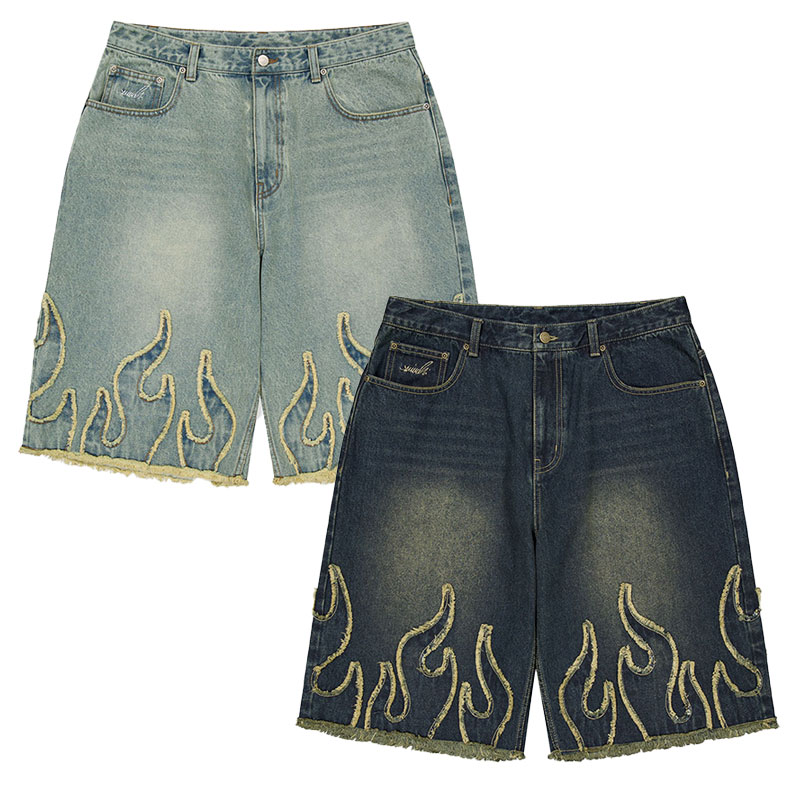 WKNDRS(ウィーケンダーズ)/ FLAME DENIM SHORT -2.COLOR-