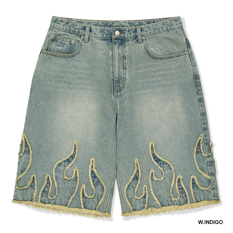 WKNDRS(ウィーケンダーズ)/ FLAME DENIM SHORT -2.COLOR-