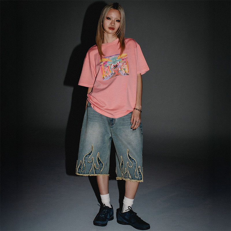 WKNDRS(ウィーケンダーズ)/ FLAME DENIM SHORT -2.COLOR-