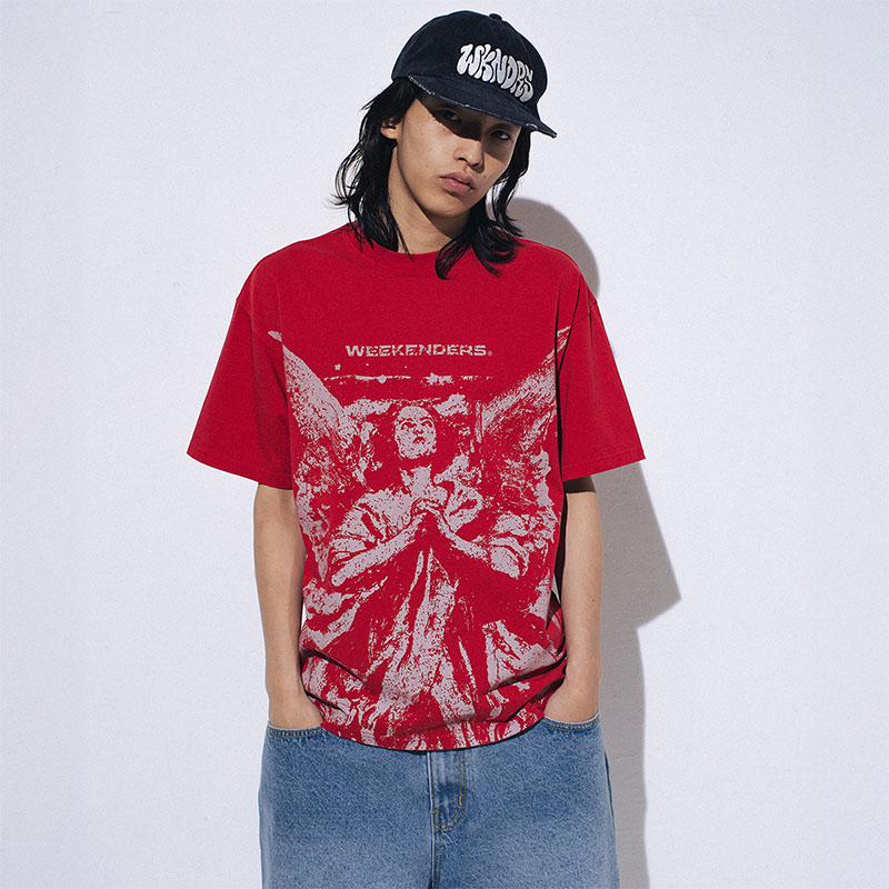 WKNDRS(ウィーケンダーズ)/ PRAYER T-SHIRT -2.COLOR-