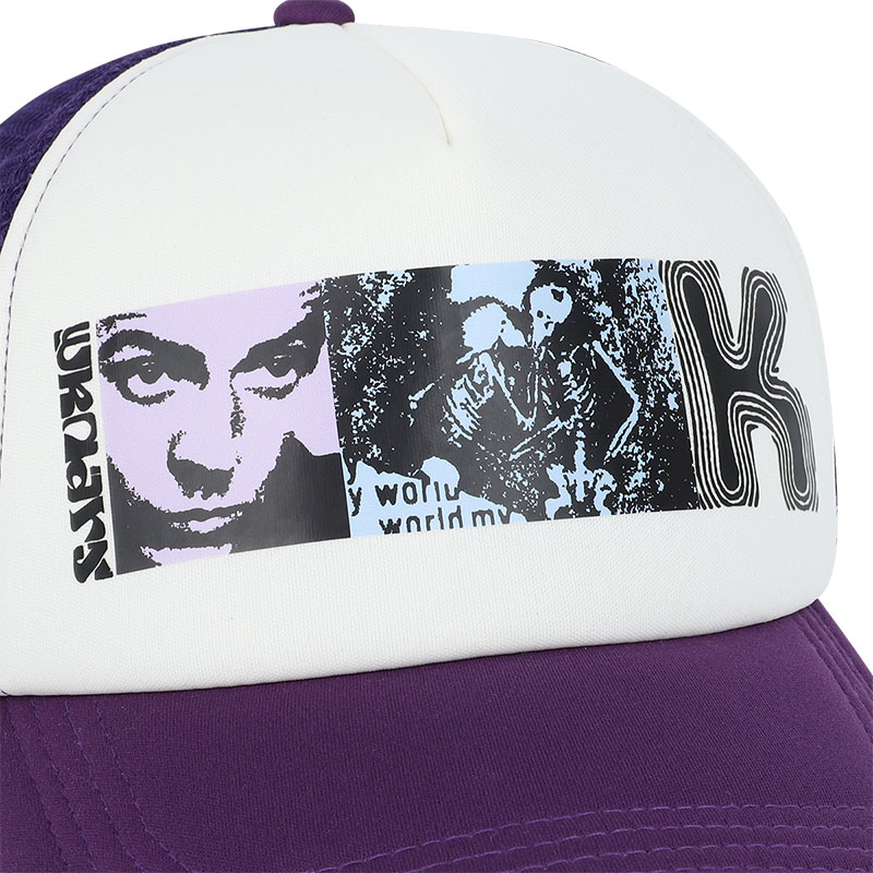 WKNDRS(ウィーケンダーズ)/ COLLAGE TRUCKER CAP -PURPLE-