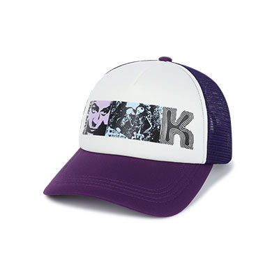 WKNDRS(ウィーケンダーズ)/ COLLAGE TRUCKER CAP -PURPLE-
