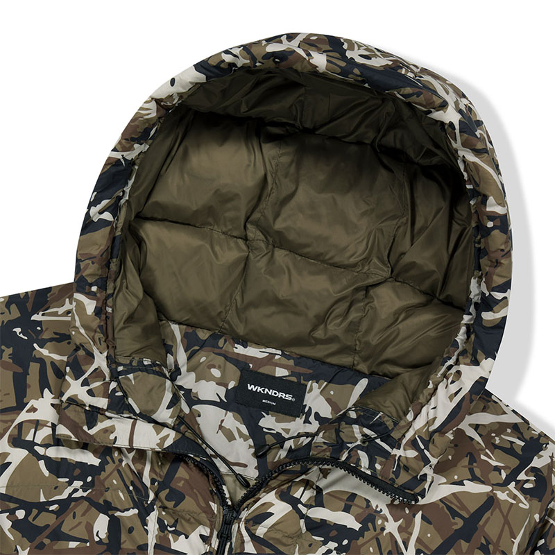 WKNDRS(ウィーケンダーズ)/ SPLASH CAMO HOODED PUFFER JACKET -CAMO-