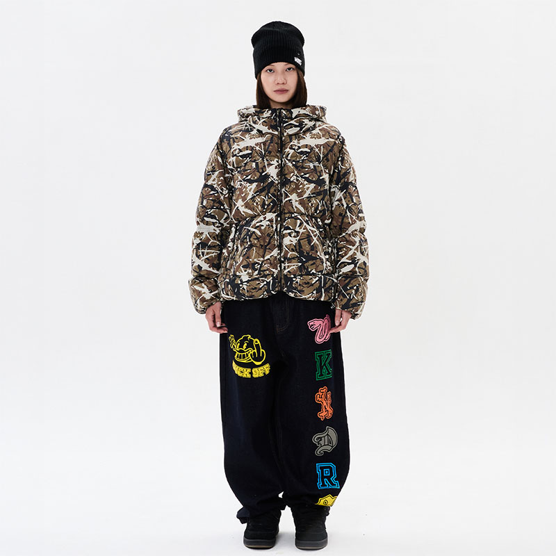 WKNDRS(ウィーケンダーズ)/ SPLASH CAMO HOODED PUFFER JACKET -CAMO-