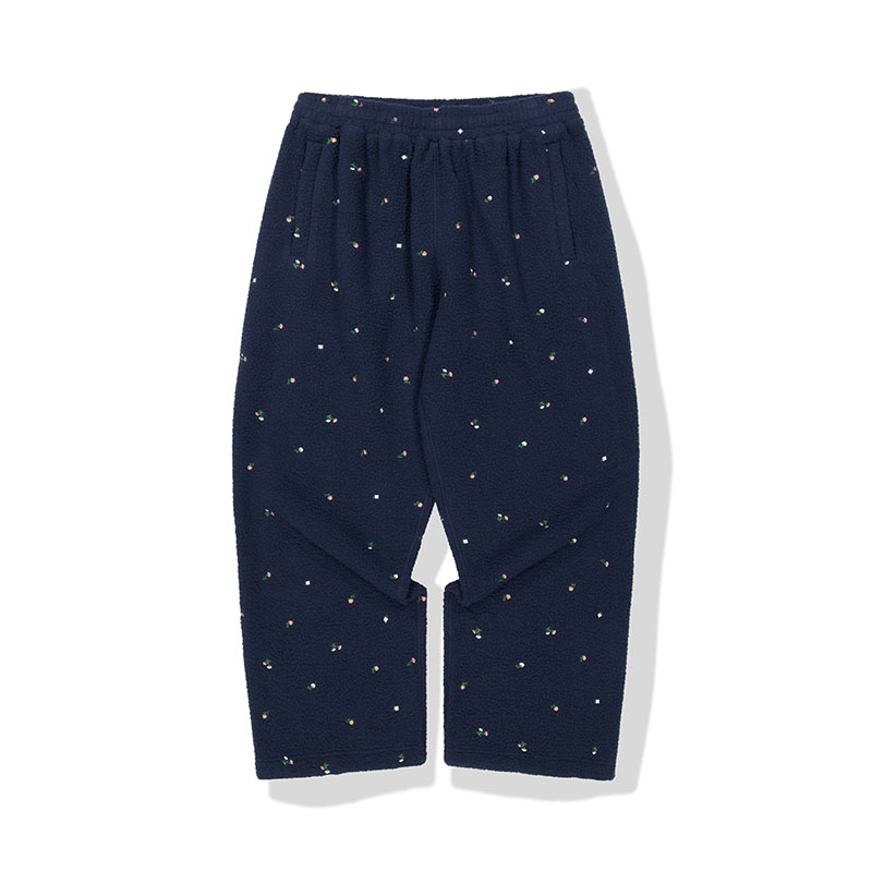 WKNDRS(ウィーケンダーズ)/ FLORAL FLEECE PANTS -NAVY-